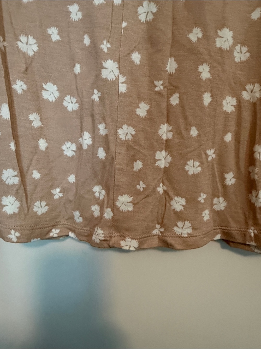 Liz Claiborne Tan Floral Long-Sleeve Henley Top - Picture 3 of 6